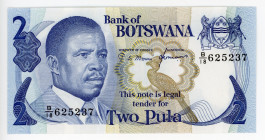 Botswana 2 Pula 1982 (ND)
P# 7c; #B/18 625237; UNC