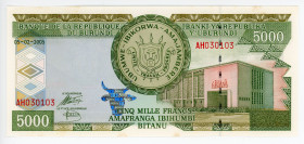 Burundi 5000 Francs 2005
P# 42c; #AH030103; UNC