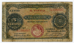 Cabo Verde 5 Centavos 1914
P# 11B; #01459697; VG