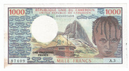 Cameroon 1000 Francs 1974 (ND)
P# 16a; #87409; AUNC