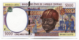 Central African Republic 5000 Francs 1999
P# 304Fe; #9936111375; UNC
