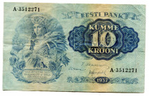 Estonia 10 Krooni 1937
P# 67a; #A-3512271; F+/VF-