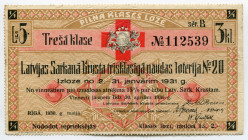 Latvia Lottery Ticket 1930
# B 112539; VF-XF