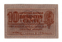 Lithuania 10 Centu 1922
P# 10; UNC-