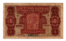 Lithuania 1 Litas 1922
P# 13; Rare; VF