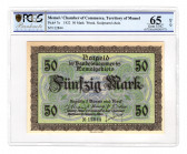 Lithuania Memel 50 Mark 1922 PCGS 65 OPQ
P# 7a; UNC