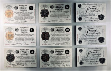 Russia - RSFSR Lot of 9 Banknotes 1922 - 1928
Collector Copies; Various denominations & dates; UNC