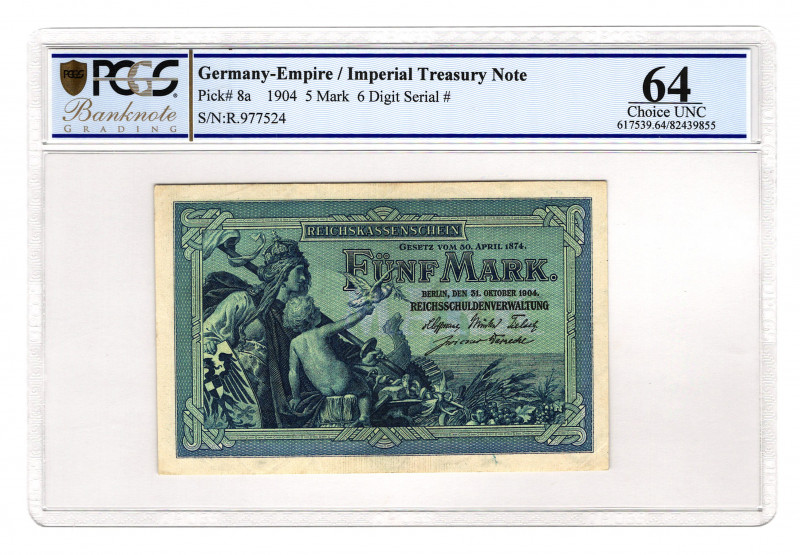 Germany - Empire 5 Mark 1904 PCGS 64
P# 8a; UNC