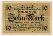 Germany - Weimar Republic East Prussia Memel 10 Mark 1922
P# 5a; #007035; AUNC