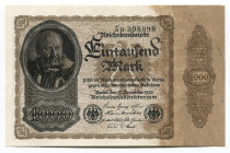 Germany - Weimar Republic 1000 Mark 1922
P# 82a; # 5B 398898; UNC