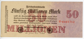 Germany - Weimar Republic 50000000 Mark 1923
P# 98a; #T6461712; XF