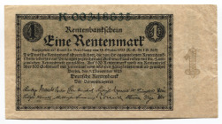 Germany - Weimar Republic 1 Rentenmark 1923
P# 161; # K 00348635; XF