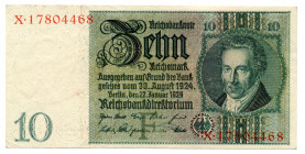 Germany - Weimar Republic 10 Reichsmark 1929
P# 180a; #17804468; AUNC