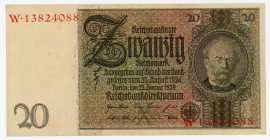 Germany - Weimar Republic 20 Reichsmark 1929
P# 181a; #W13824088; XF