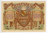 Germany - Weimar Republic Baden 10000 Mark 1923
P# S910; #R122461; XF