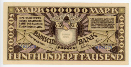 Germany - Weimar Republic Baden 500000 Mark 1923
P# S911; #033279; VF