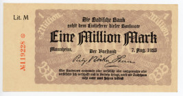 Germany - Weimar Republic Baden 1000000 Mark 1923
P# S912; #119228; XF+