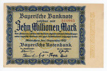 Germany - Weimar Republic Bavaria 10000000 Mark 1923
P# S935; #244065; XF+