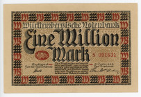 Germany - Weimar Republic Wurttemberg 1000000 Mark 1923
P# S986; #S091631; XF+