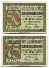 Germany - Weimar Republic Prussia Pomerania City of Kolberg 50 & 75 Pfennig 1921
DeNG 1/2# 737.1 2/4; DeNG 1/2# 737.1 3/4; Poland city Kołobrzeg; UNC...