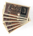 Germany - Third Reich 50 Reichsmark 1940 6 Pieces
P# R140; XF