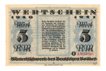 Germany - Third Reich Winterhelp 5 Reichsmark 1940 - 1941
Kroll# 383; UNC