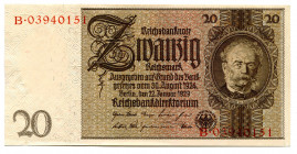 Germany - Third Reich 20 Reichsmark 1945 (ND)
P# 181b; #03940151; AUNC