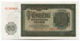 Germany - DDR 50 Mark 1948
P# 14b; # CK 2898609; UNC