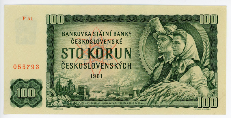 Czechoslovakia 100 Korun 1961
P# 91b; #055793; UNC