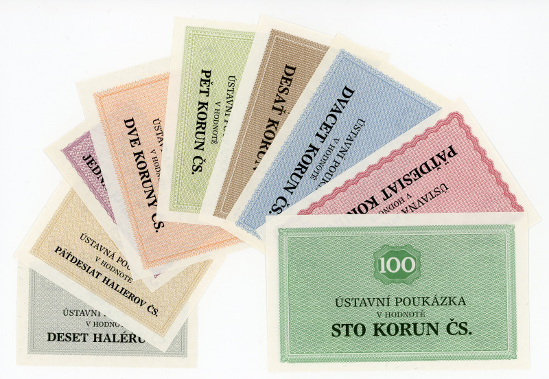 Czechoslovakia Lot of 9 Banknotes "Prison Money" 1981
10 - 50 Haleru 1 - 2 - 5 ...