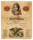Austria 5 Gulden 1859
P# A88; #b1 852381; VG+/F-, tears