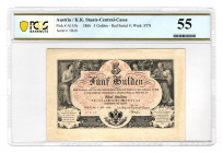 Austria 5 Gulden 1866 PCGS 55
P# A151b; Rare condition; AUNC