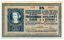 Austria 25 Kronen 1918
P# 23; #136097; VF