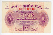 Austria 5 Schilling 1944
P# 105; #22H 890546; XF+/AUNC-
