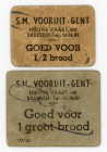 Belgium Ville de Gand 2 Coupons 1940 - 1945 (ND)
Coupon for bread; VF+