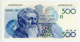 Belgium 500 Francs 1982 - 1998 (ND)
P# 143a; # 42203924910; UNC