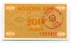 Bosnia & Herzegovina 200 Dinara 1992 (ND) "Travnik"
P# 48a; AUNC