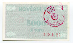 Bosnia & Herzegovina 5000 Dinara 1992 (ND) "Vitez" Rare
P# 51c; AUNC