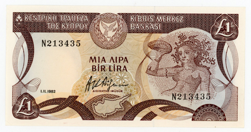 Cyprus 1 Pound 1982
P# 50; #N213435; UNC