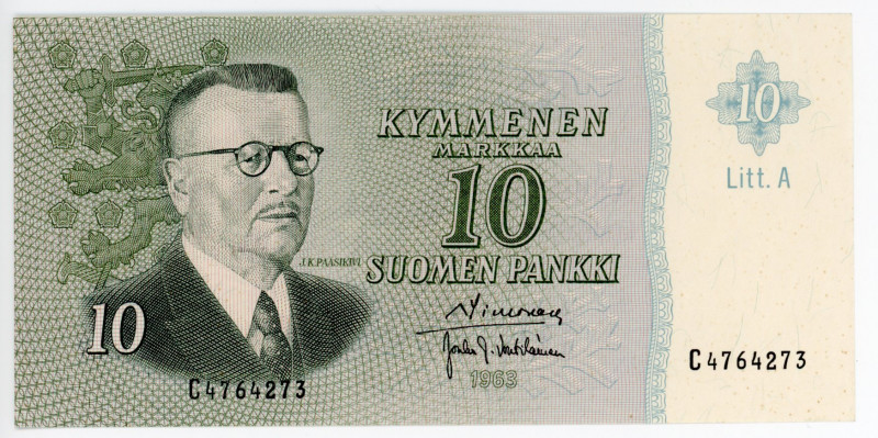 Finland 10 Markkaa 1963
P# 104a; #C4764273; UNC