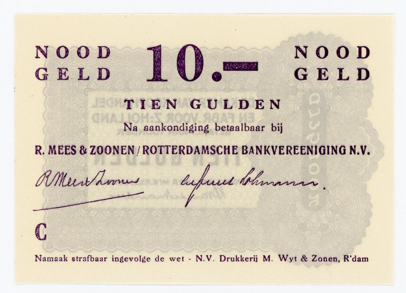 Netherlands 10 Gulden 1944
Notgeld WWII; UNC