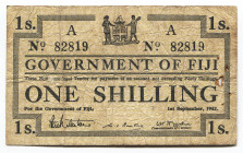 Fiji 1 Shilling 1942
P# 48a; #A82819; VF