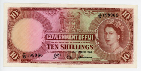 Fiji 10 Shillings 1964
P# 52d; # C/6 198966; XF
