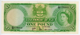 Fiji 1 Pound 1965
P# 53g; # C/18 178414; VF
