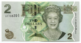 Fiji 2 Dollars 2011 (ND)
P# 109b; # DT738391; Elizabeth II; UNC