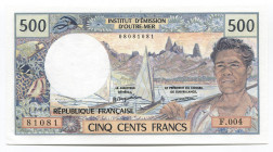 French Pacific Territories 500 Francs 1992 (ND)
P# 1a; # 08081081; UNC