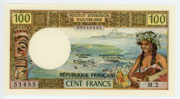 New Caledonia 100 Francs 1971 (ND)
P# 63a; # M.2 51455; Signature 1; Noumea; UNC