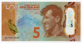 New Zealand 5 Dollars 2015
P# 191; #AE15423845; UNC