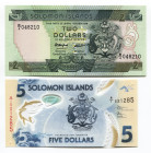 Solomon Islands 2 & 5 Dollars 1986 (ND)
UNC; With Commemorative Folder