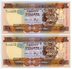 Solomon Islands 2 x 20 Dollars 2006 (ND)
P# 28; UNC